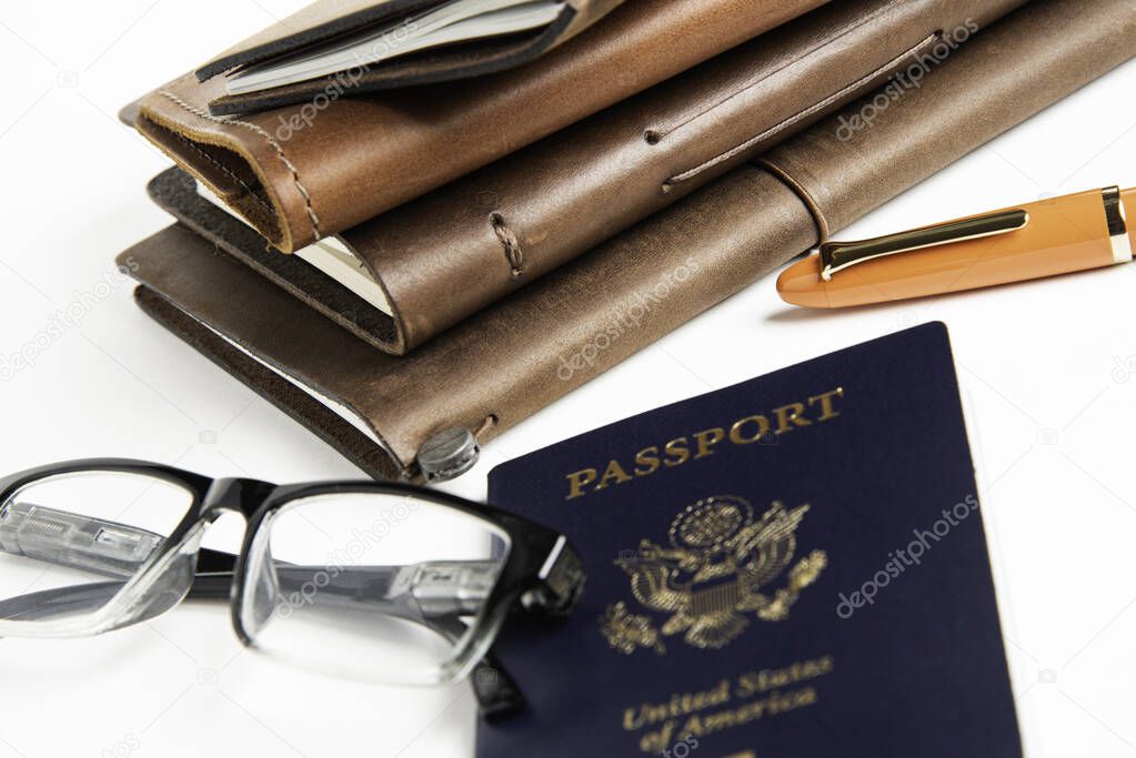 American Passport With Travel Items
