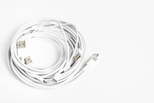 Un remolino de cables blancos de manzana — Foto de Stock