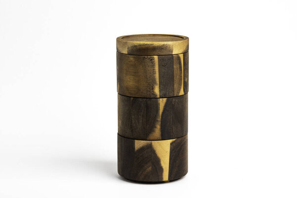 Towering Bamboo Wood Condiments Vessel