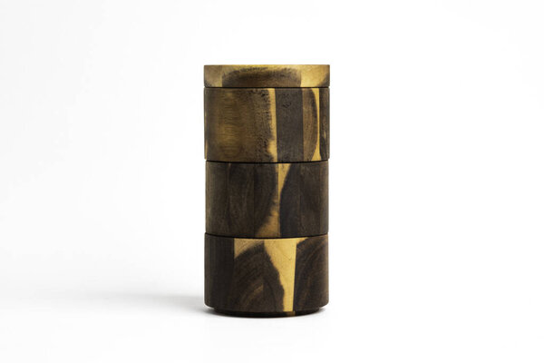 Towering Bamboo Wood Condiments Vessel