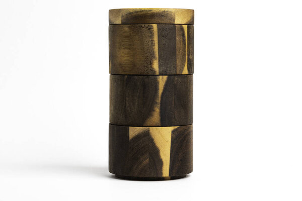 Towering Bamboo Wood Condiments Vessel