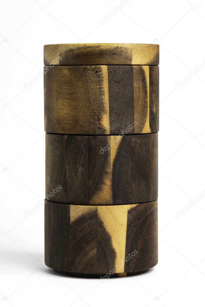 Towering Bamboo Wood Condiments Vessel