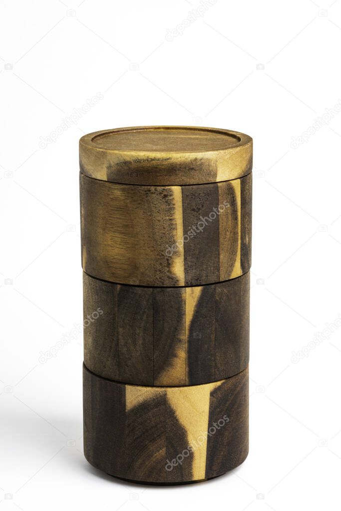 Towering Bamboo Wood Condiments Vessel