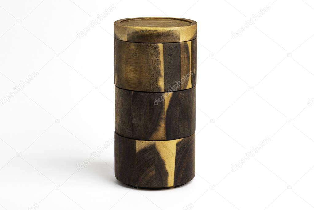 Towering Bamboo Wood Condiments Vessel