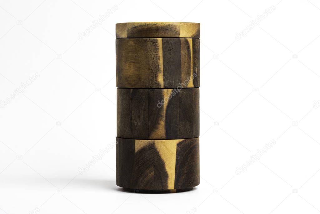 Towering Bamboo Wood Condiments Vessel