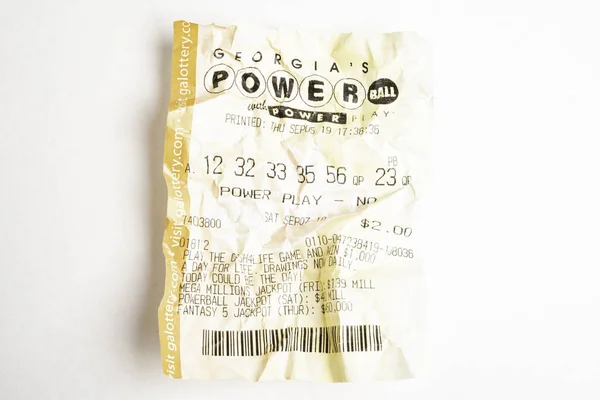 Biglietti Crumpled Georgia Powerball Lotteria Printout — Foto Stock