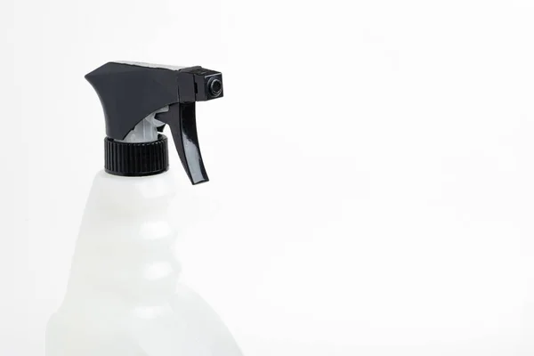 Siyah Beyaz Sıvı Sprey Plastik Sprey Şişesinin Beyaz Arka Plandaki — Stok fotoğraf