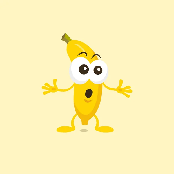 Ilustración Linda Mascota Plátano Sorprendido Aislado Sobre Fondo Claro Estilo — Archivo Imágenes Vectoriales