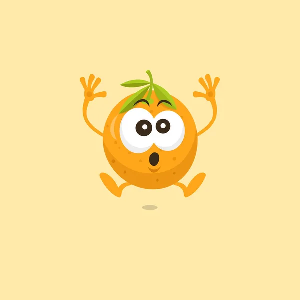 Ilustración Linda Mascota Asustada Naranja Aislada Sobre Fondo Naranja Claro — Archivo Imágenes Vectoriales