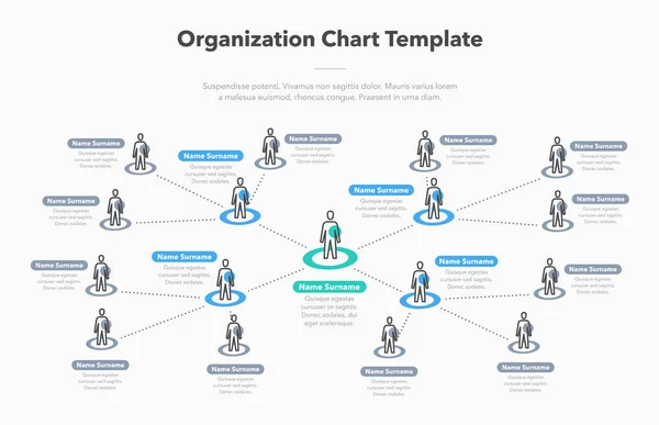 Modern Simple Company Organization Hierarchy Schema Template Place Your Content — 스톡 벡터