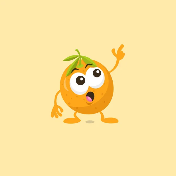 Ilustración Linda Mascota Naranja Mirando Aislada Sobre Fondo Naranja Claro — Archivo Imágenes Vectoriales