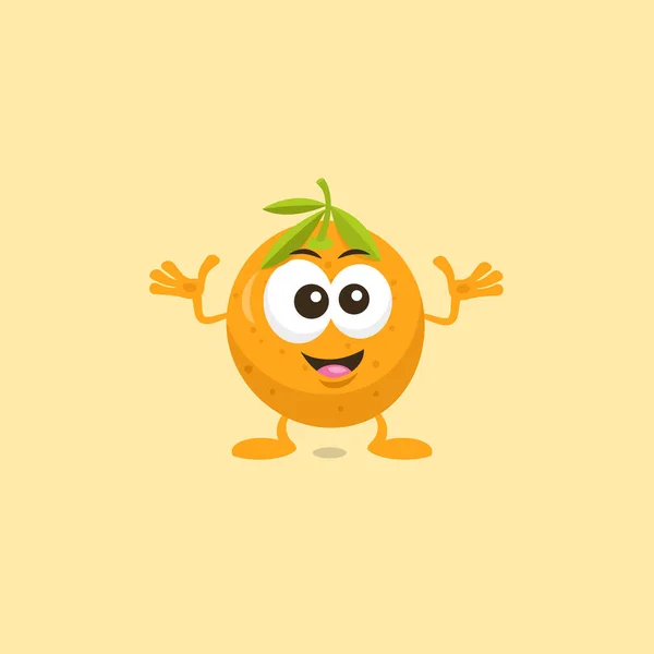 Ilustración Linda Mascota Decisiva Naranja Aislada Sobre Fondo Naranja Claro — Archivo Imágenes Vectoriales