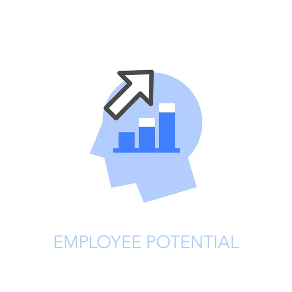 Employee Potential Symbol Human Head Growing Graph Easy Use Your — Stock Vector