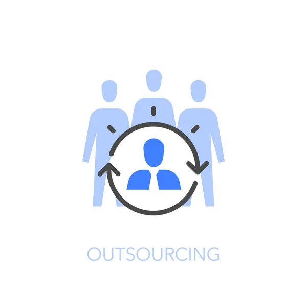 Symbol Outsourcing Zaměstnanců Manažerem Dodavateli Snadné Použití Pro Vaše Webové — Stockový vektor