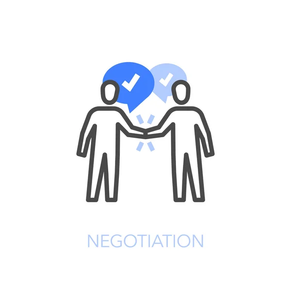 Símbolo Negociação Com Duas Pessoas Diálogo Fácil Usar Para Seu — Vetor de Stock