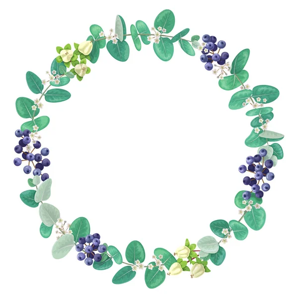 Çelenk okaliptüs dalları ile 