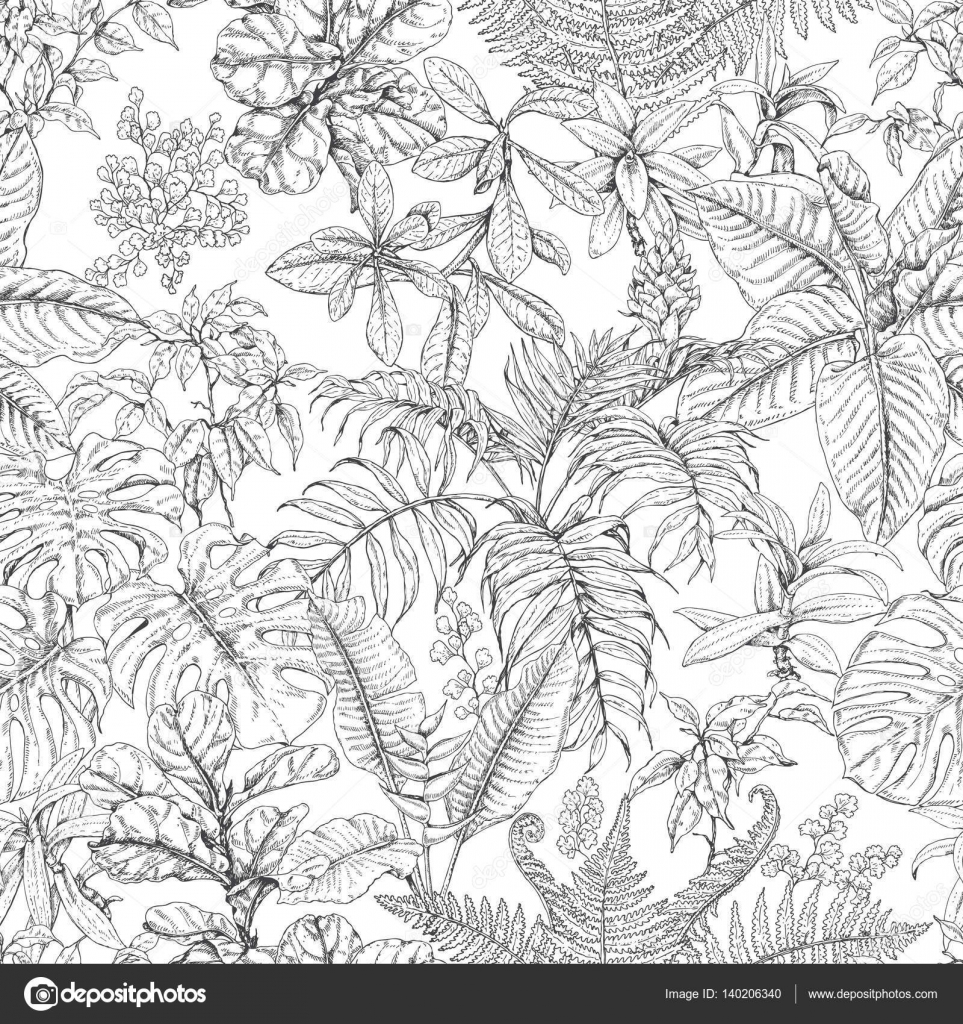 Muster tropischer Pflanzen — Stockvektor