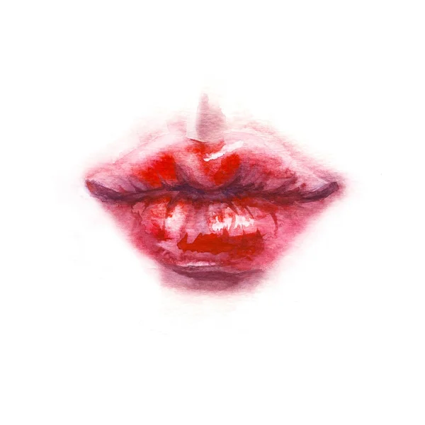 Bibir Kissing Perempuan Terisolasi — Stok Foto