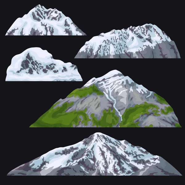 Montagnes avec dessus enneigé — Image vectorielle