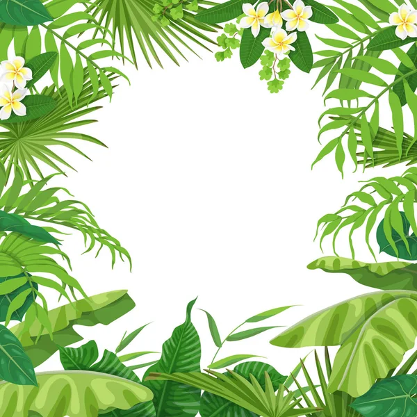 Summer Background with Tropical Plants 
