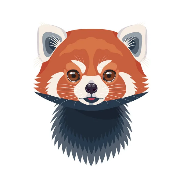 Funny Red Panda Twarz Lub Głowa Izolowane Białym Tle Cartoon — Wektor stockowy