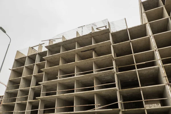 Bouw Van Een Nieuw Woongebouw Appartementen Zijn Gemaakt Met Behulp — Stockfoto