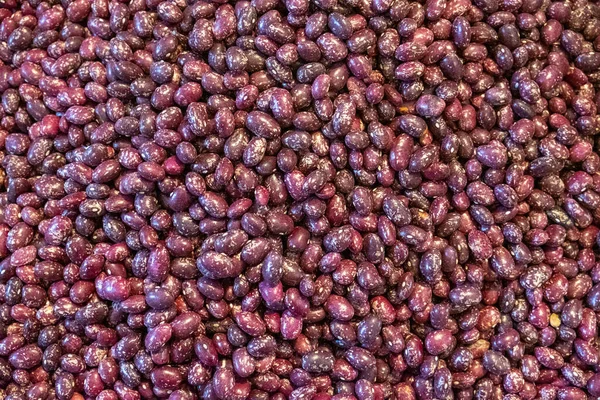 Diferentes Tipos Feijão Uma Caixa Legumes Grãos Multicoloridos Frutas Vermelhas — Fotografia de Stock