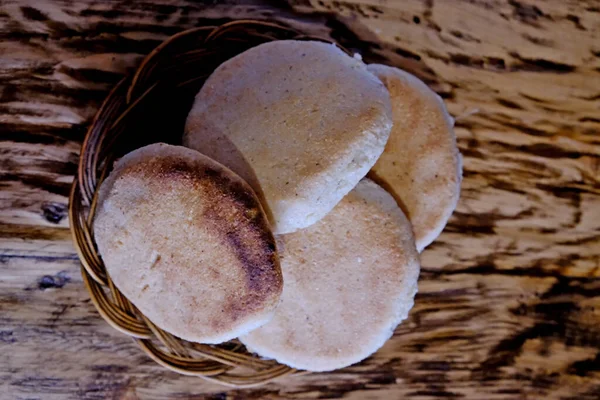 Cocina Nacional Georgiana Mchadi Tortilla Maíz Utilizada Como Pan Así — Foto de Stock