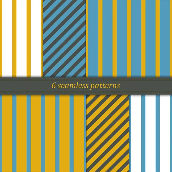 Collection Seamless Patterns Horizontal Vertical Stripes — Stock Vector