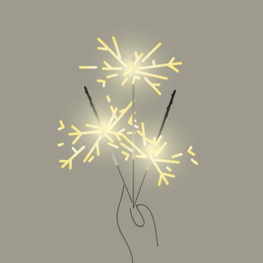 Vektör maytapları. Yeni yılın sembolü. Tatil küçük şeyler. Küçük havai fişekler. Parlak ışıklar.