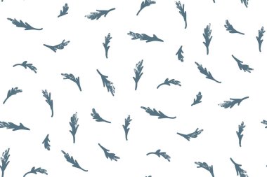 Noel deseni. Karda yılbaşı ağacı dalları. Yeni yıl dekoru için yeşil dallar. Yeni Yıl baskısı.