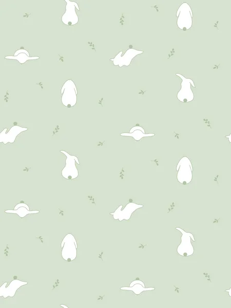 イースターバニー ウサギのモダンでかわいいシルエット 森の動物グラフィックシェア Print — ストックベクタ