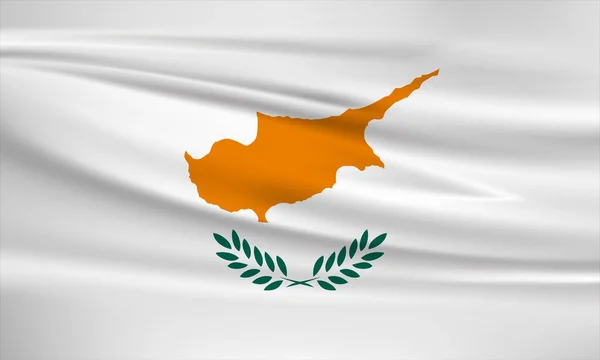 キプロス旗ベクトルアイコン風に揺れるキプロス旗 — ストックベクタ