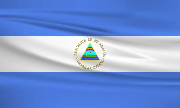 Icona Vettoriale Della Bandiera Del Nicaragua Bandiera Del Nicaragua Sventola — Vettoriale Stock