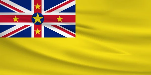 Ícone Vetor Bandeira Niue Bandeira Niue Acenando Vento — Vetor de Stock