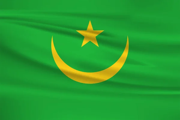 Mauritania Bandera Vector Icono Mauritania Bandera Ondeando Viento — Archivo Imágenes Vectoriales