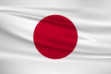 Japonya bayrak ikonu, Japonya bayrağı rüzgarda dalgalanıyor.