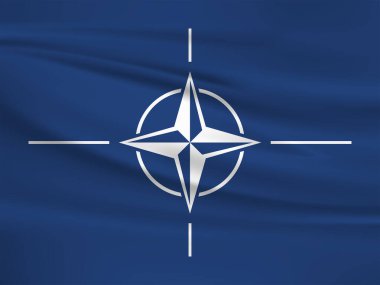 Kuzey Atlantik bayrak ikonu, Kuzey Atlantik bayrağı rüzgarda dalgalanıyor.