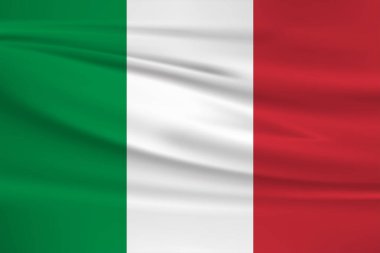 İtalya bayrak ikonu, İtalya bayrağı rüzgarda dalgalanıyor.