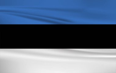 Estonya bayrak vektör simgesi, Estonya bayrağı rüzgarda dalgalanıyor.