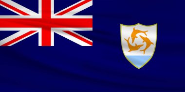 Anguilla bayrak vektör simgesi, rüzgarda dalgalanan Anguilla bayrağı.