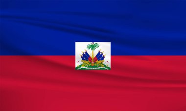 Haiti bayrak ikonu, Haiti bayrağı rüzgarda dalgalanıyor.