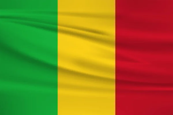 Mali Zászló Vektor Ikon Mali Zászló Integetett Szélben — Stock Vector