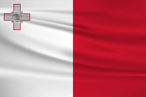 マルタ旗ベクトルアイコン風になびくマルタ旗 — ストックベクタ