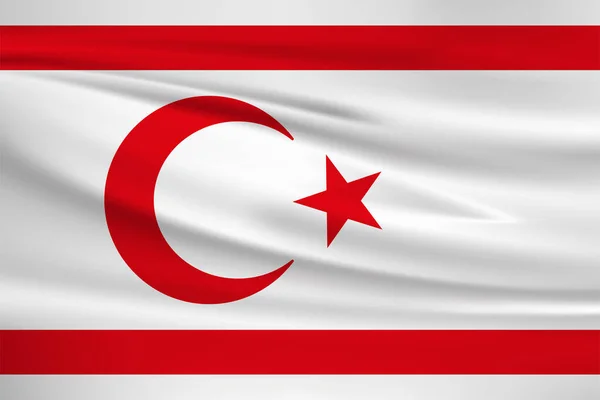 Ícone Vetor Bandeira Norte Chipre Bandeira Norte Chipre Acenando Vento — Vetor de Stock