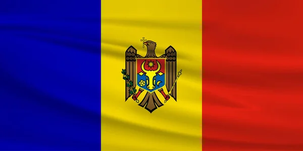 Ícone Vetor Bandeira Moldávia Bandeira Moldávia Acenando Vento — Vetor de Stock