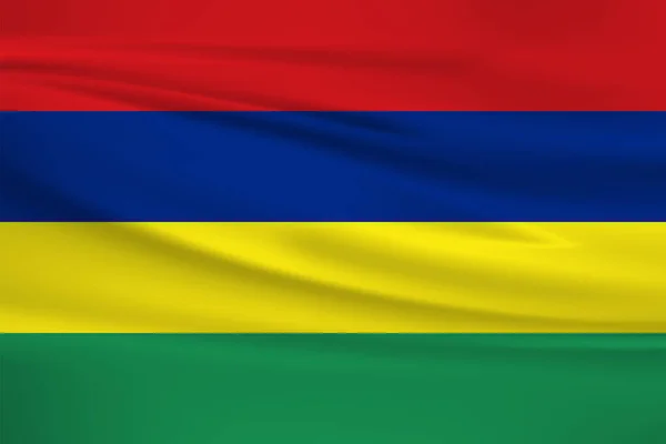 Mauritius Flagga Vektor Ikon Mauritius Flagga Viftar Vinden — Stock vektor