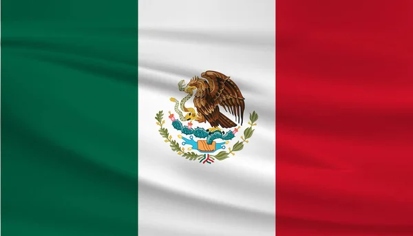 Ícone Vetor Bandeira México Bandeira México Acenando Vento — Vetor de Stock