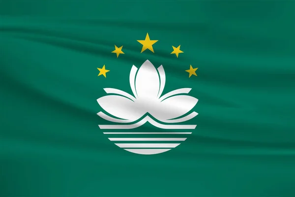 Macau Vlag Vector Icoon Macau Vlag Zwaaiend Wind — Stockvector