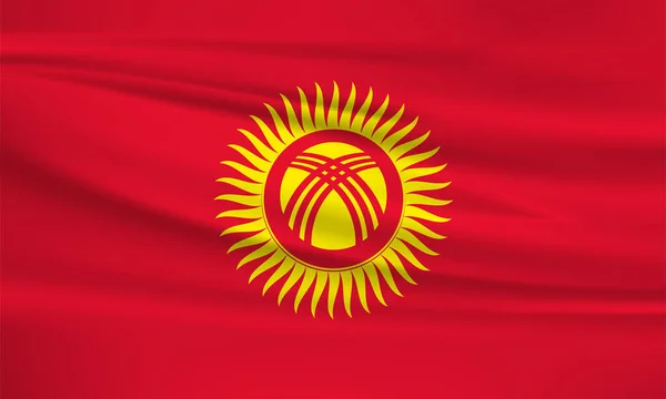 Kyrgyzstan Flagge Vektor Symbol Kyrgyzstan Flagge Weht Wind — Stockvektor